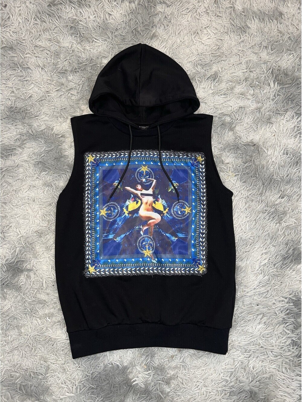 Givenchy Sleeveless Hoodie with Graphic Print, XL